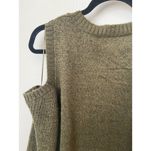 Rue 21 Plus Size Women's Olive Green V-Neck Cold Shoulder Sweater Size 3X - Picture 6 of 11